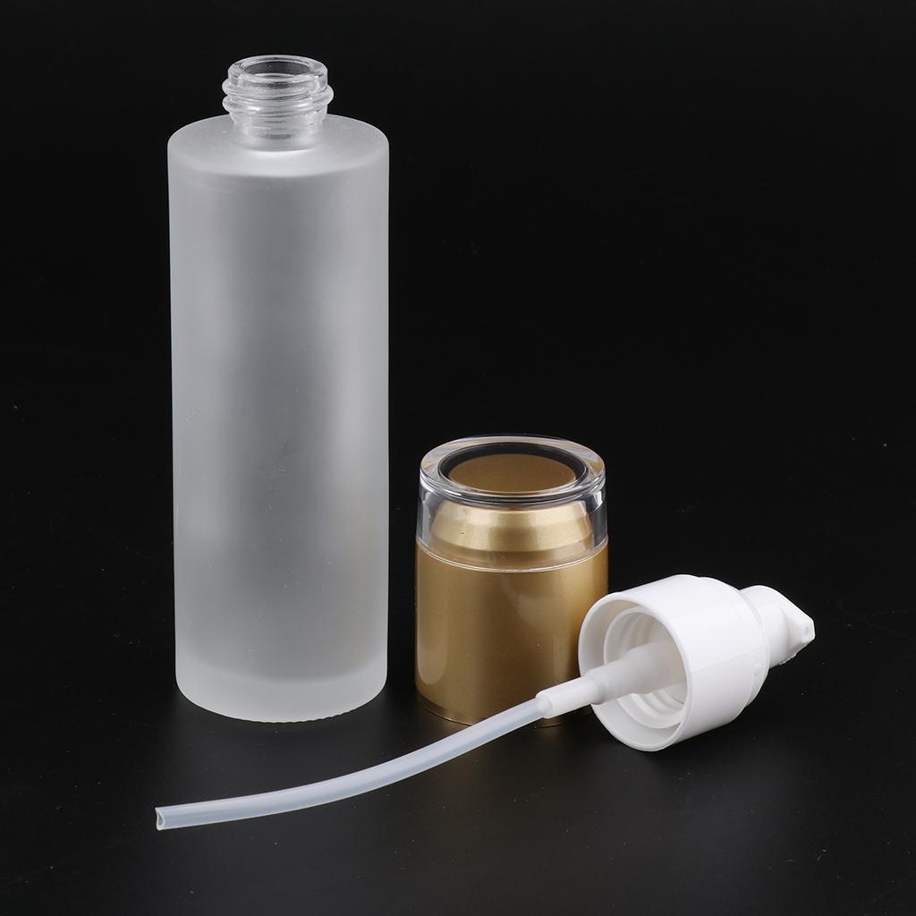 5 Pcs 80ml Glass Empty Bottles with Pump, Travel Cosmetic Bottle Dispenser,Great for Refill Cream/Serum/Skin Care/Lotions