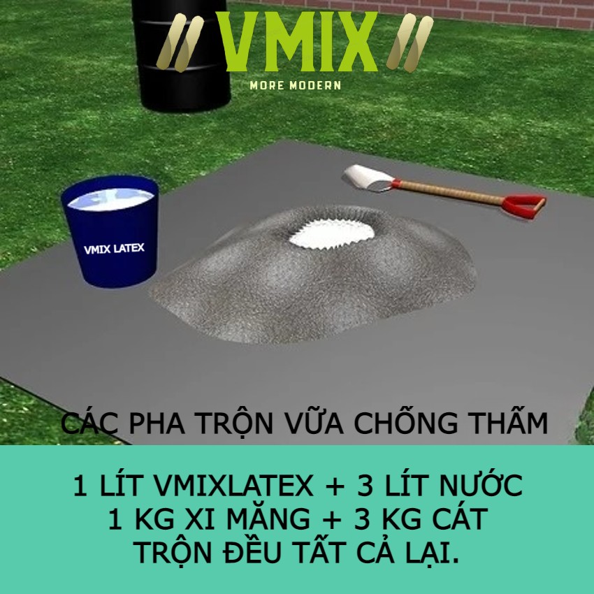 [5LIT] Phụ gia chống thấm cho hồ vữa ,trộn vào trong xi măng cát tăng độ chống thấm ,chống thấm cho mái,nhà vệ sinh,tường ngoài nhà,ban công,vmix latex