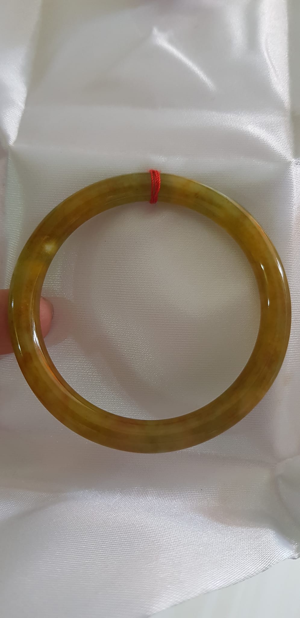 Vòng tay nữ đá Cẩm thạch Vàng Xanh Chanh nhẹ nhàng mới bóng đẹp lạ Ni 53mm x cọng 7mm Nữ 50kg - 55kg đeo món quà ý nghĩa dành cho các chị em ạ