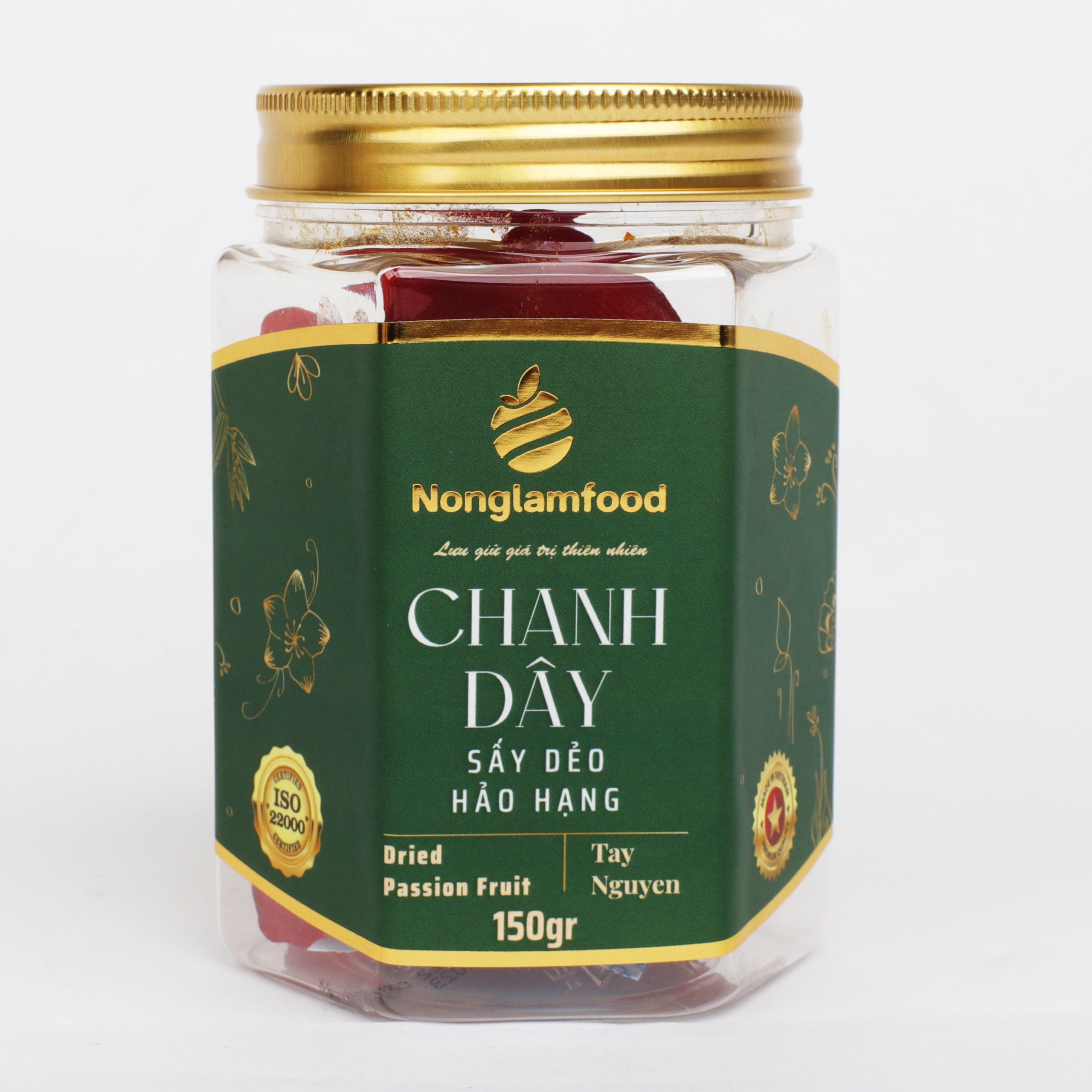 [HẠT MỨT TẾT 2024] Chanh dây Bazan sấy dẻo Nonglamfood hũ 150g - Soft Dried Passion Fruit | Quà tặng cao cấp Xuân Giáp Thìn cho người thân, bạn bè, doanh nghiệp