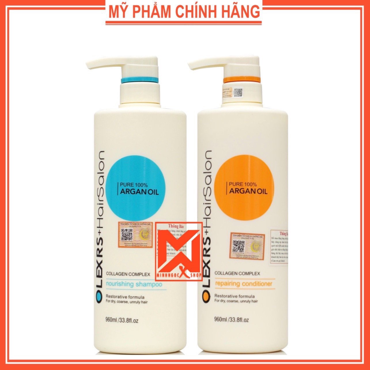 Dầu gội xả Olexrs Hair Salon 960ml, phục hồi ngừa rụng kích mọc tóc