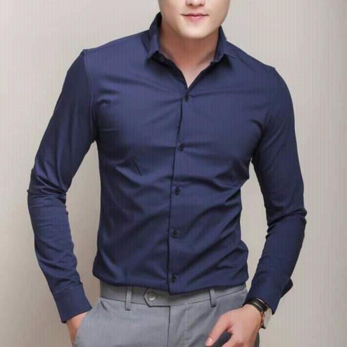 Áo sơ mi nam dài tay Hàn Quốc dáng ôm sơ mi nam trắng cổ bẻ vải lụa thái chống nhăn chống xù ARU SHOP