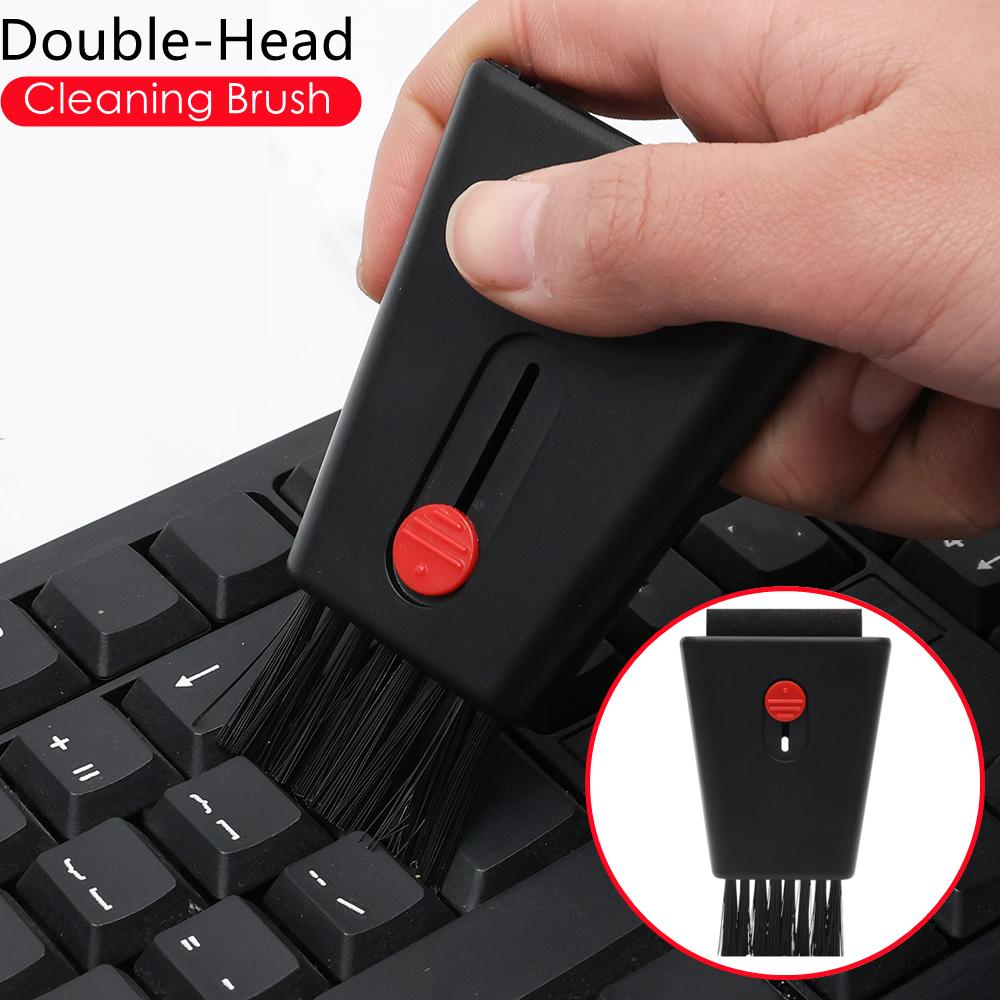 2in1 Cleaning Brush Trush Monitor Trình làm sạch bàn phím với màn hình lau có thể thu vào bộ đồ máy tính xách tay điện thoại đầu máy tính