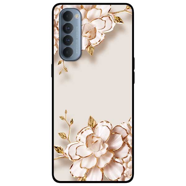 Ốp lưng dành cho Reno 4 Pro mẫu Tranh Hoa Nền Trắng