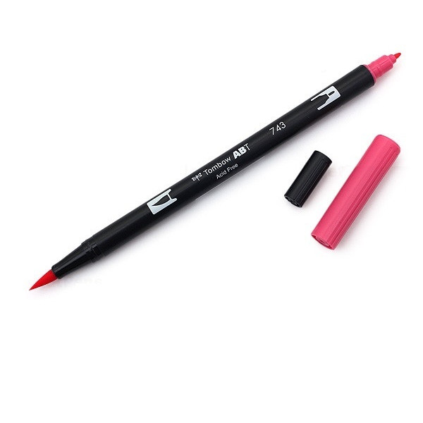 Bút lông cọ hai đầu Tombow ABT Dual Brush Pen - Brush/ Bullet - Hot Pink (743)
