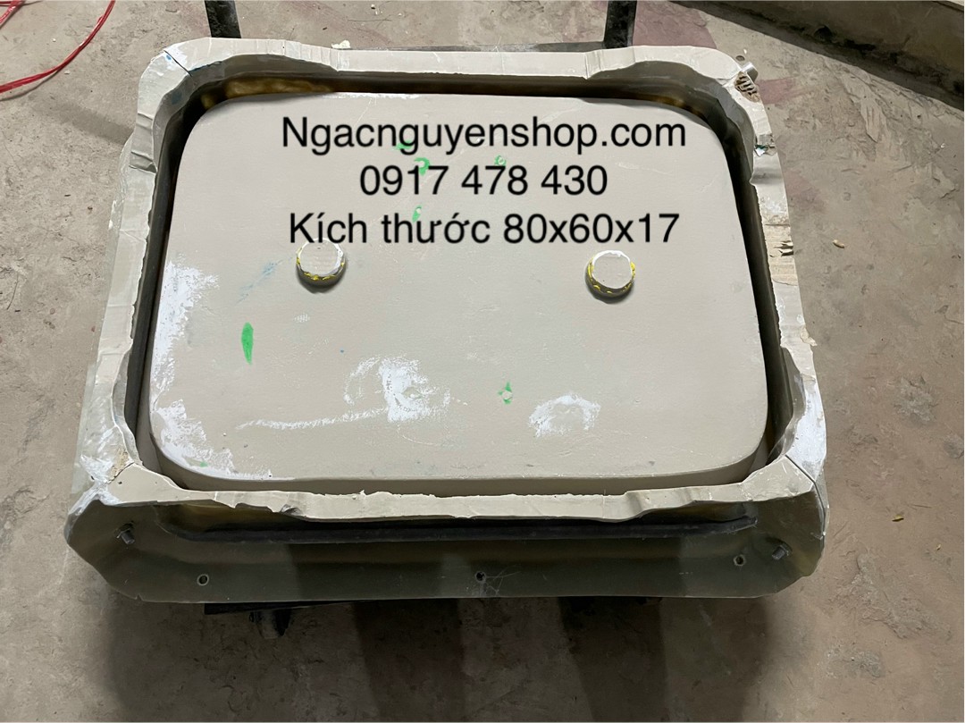 Khuôn chậu chữ nhật trơn 80x60 cao 17 nhựa composite đúc chậu giả tàu