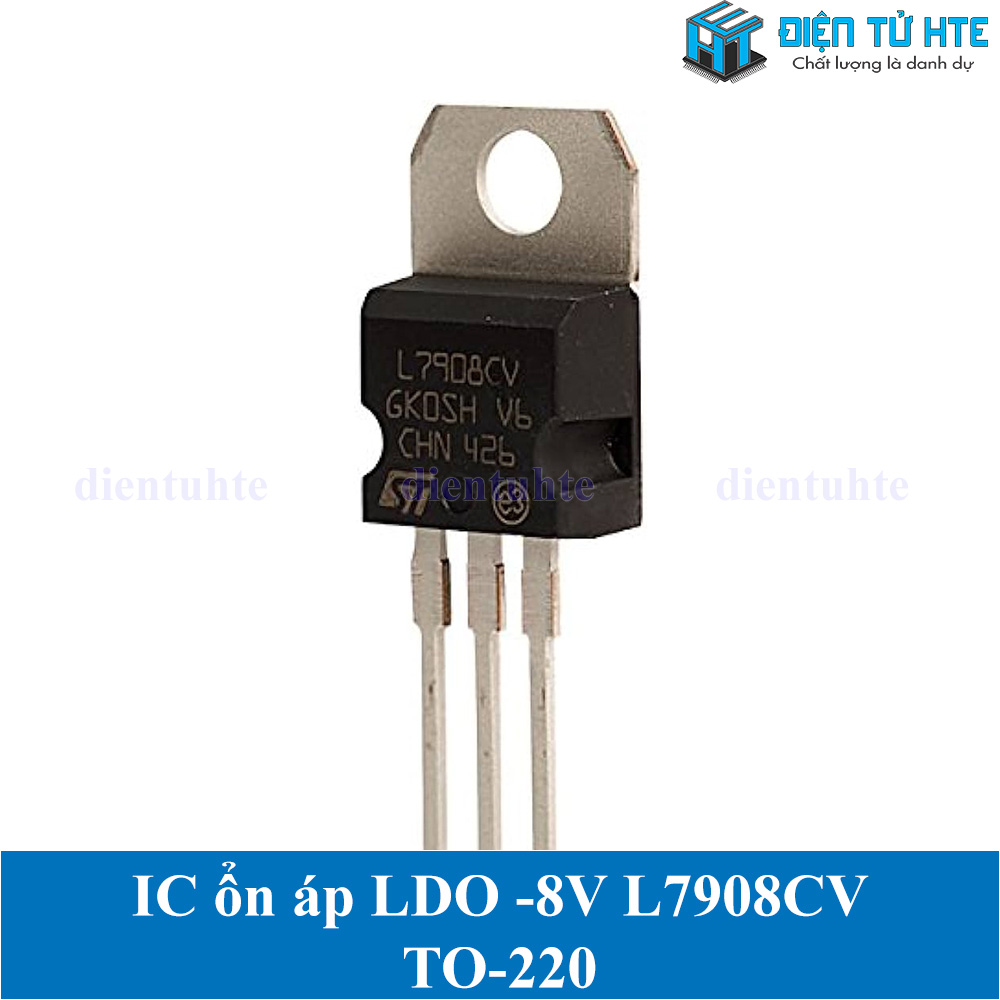 Bộ 2 IC ổn áp nguồn âm -8V L7908CV 7908 chân cắm TO-220 loại tốt