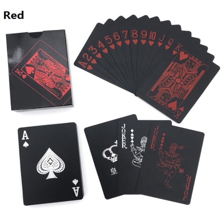 Bộ Bài Tây Poker Màu Đen Cao Cấp Bằng Nhựa Pvc Chống Thấm Nước