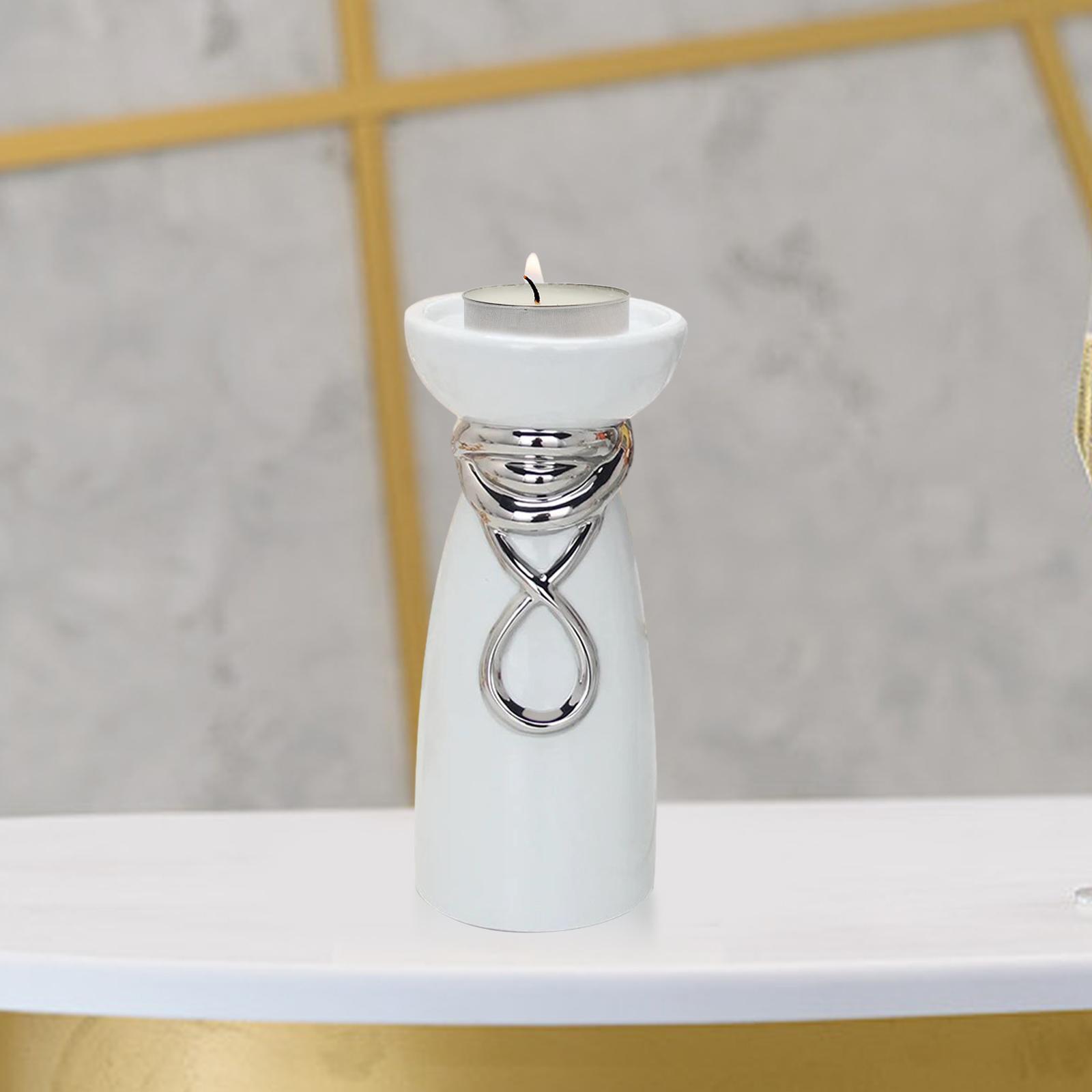 Pillar Candle Holder Ornament Decoration Ceramic for Wedding Farmhouse Party