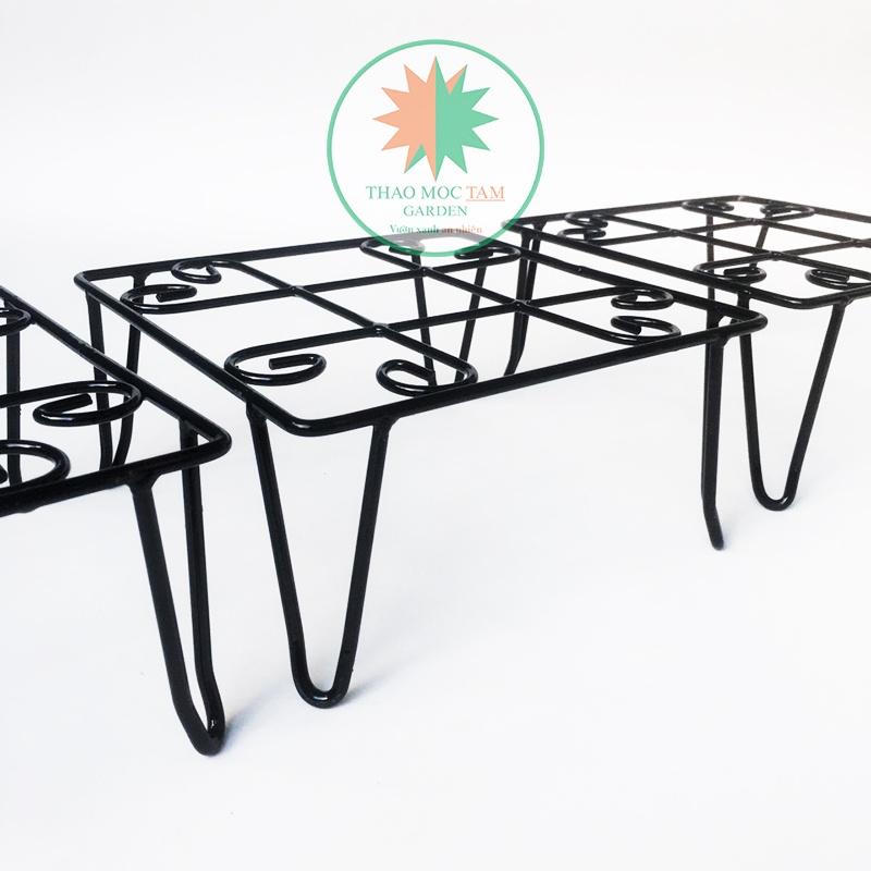 Bộ 04 cái Chân đế vuông 21x10cm – Chân đế sắt kê chậu thoát nước, trang trí chậu hoa, nâng đỡ chậu cao hơn