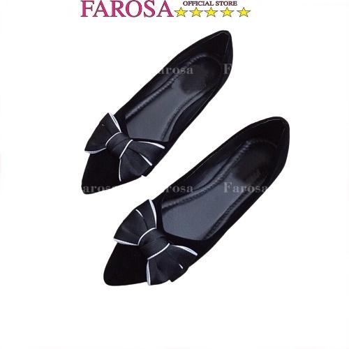 Giày bệt búp bê nữ gắn nơ FAROSA lên chân cực êm - F1