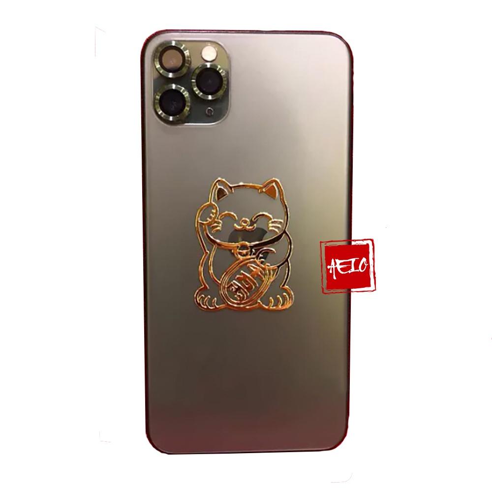Miếng dán Linh Phù Mèo Maneki Neko Cầu Tài Lộc May Mắn trang trí điện thoại