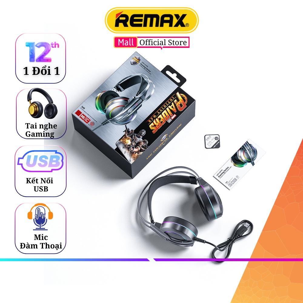 Tai nghe gaming chụp tai Remax máy tính chơi Game WK M9 có mic tích hợp đèn LED cho Pc / Ps4 Gameming có dây Gaming Headp - Hàng Chính Hãng Remax