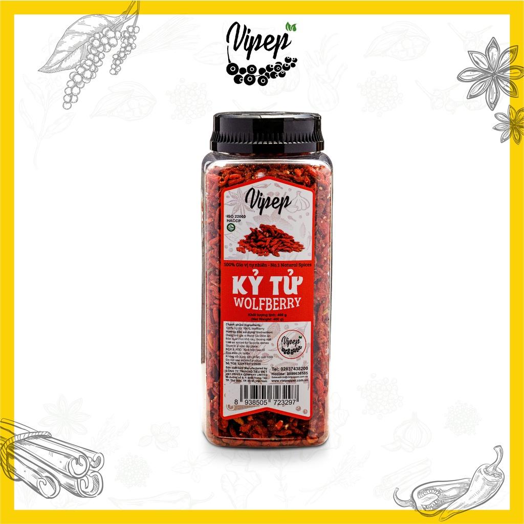 Kỷ tử Vipep đỏ đều 400g, dùng pha trà hoa cúc, uống đẹp da, bổ máu, dễ ngủ, sáng mắt