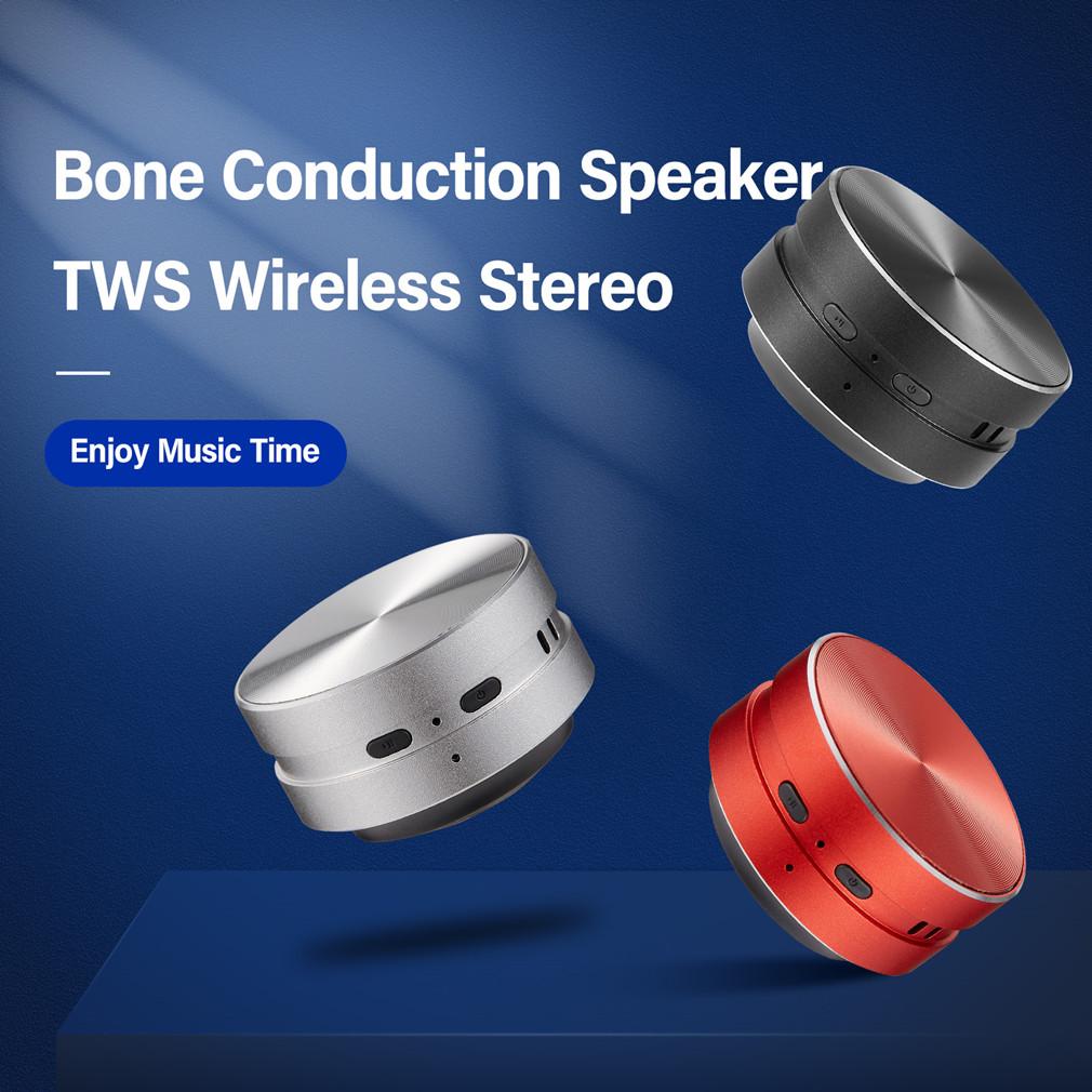 2023 Loa dẫn truyền xương nóng Mini Bluetooth TWS không dây Stereo Kênh âm thanh kép Hộp âm thanh loa Humbird với FM Radio Color: Silver