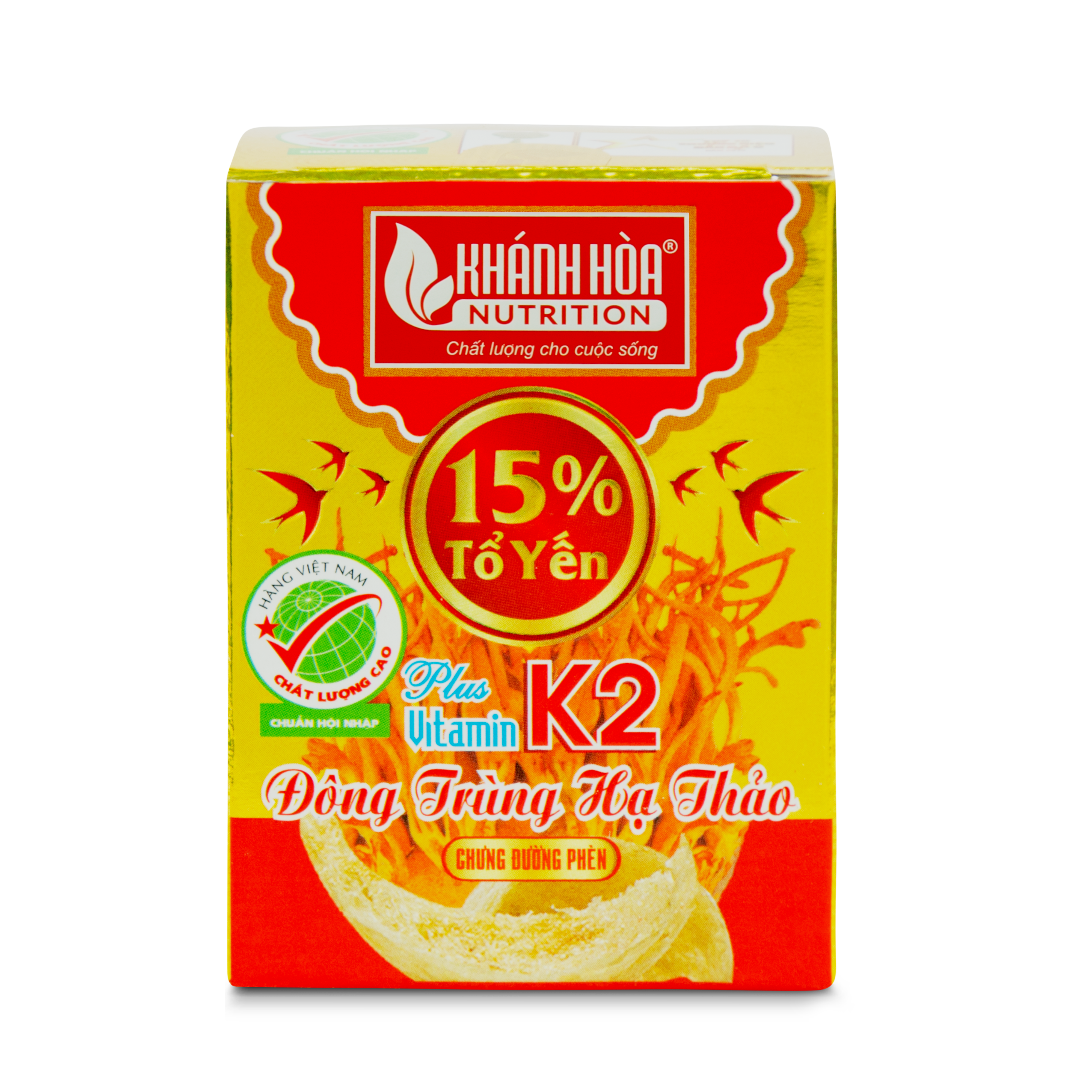 Tổ Yến 15% Chưng Đường Phèn Bổ Sung Đông Trùng Hạ Thảo Và Vitamin K2 Khánh Hòa Nutrition – Lọ 70ml