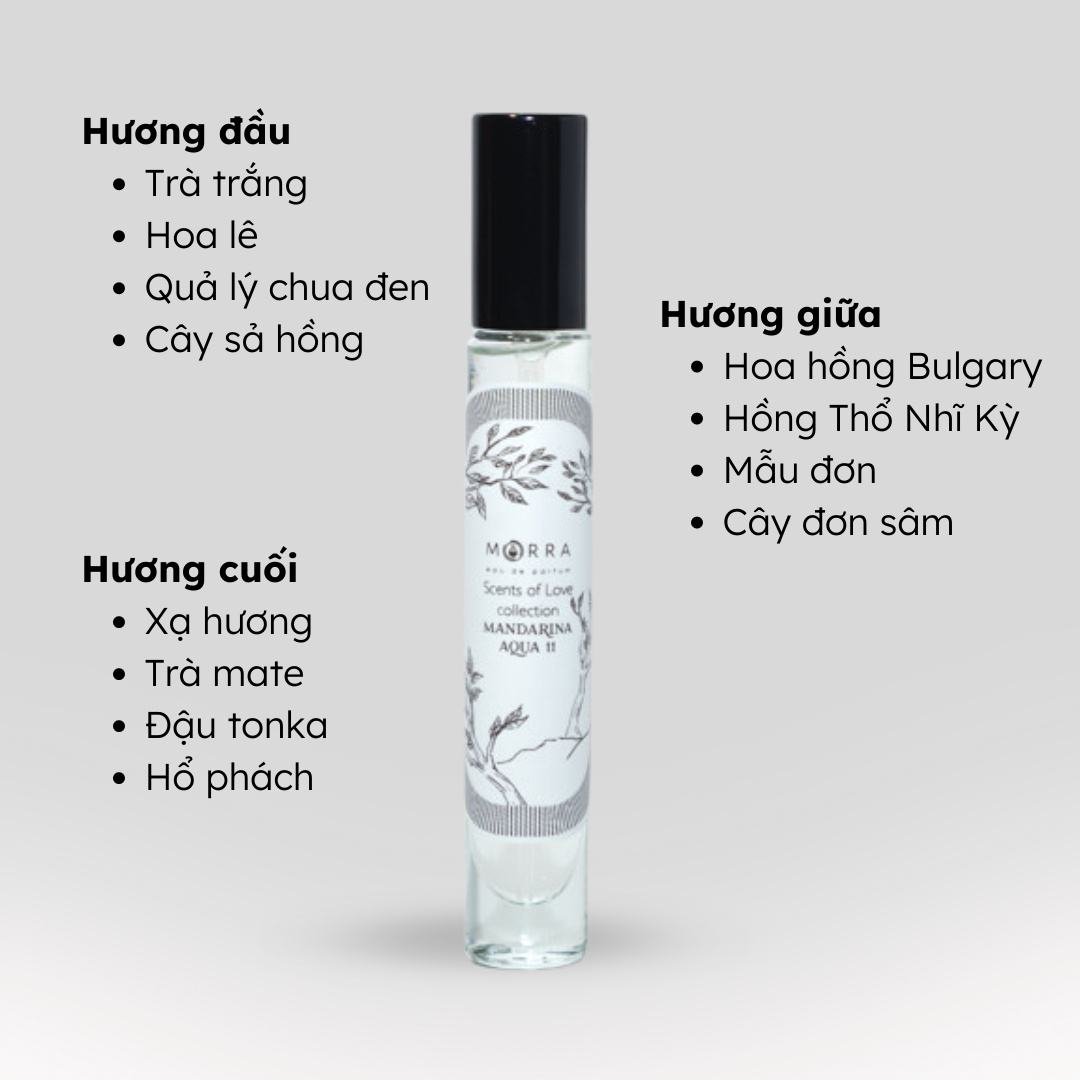 Nước hoa nữ Morra No.11 (Mandarina Aqua 11) nguyên liệu nhập Pháp, hương thơm trẻ trung, năng động, lưu hương lâu - dạng xịt