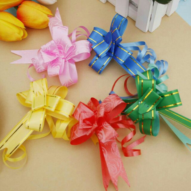 COMBO 50 NƠ RÚT GÓI QUÀ SIÊU ĐẸP SIZE LỚN 5CM - NGẪU NHIÊN MÀU
