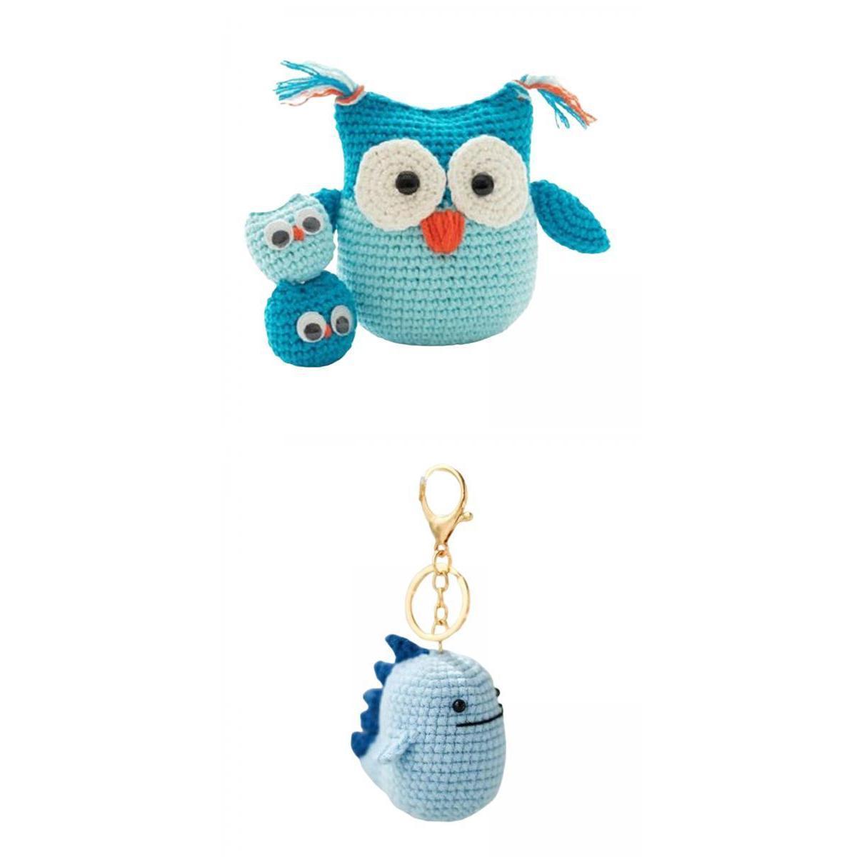 2Set DIY Owl Dinosaur Doll Crochet Kits Hand Knitting Toy Starter Crochet Your Own Crochet Kits Beginner Crochet Kits