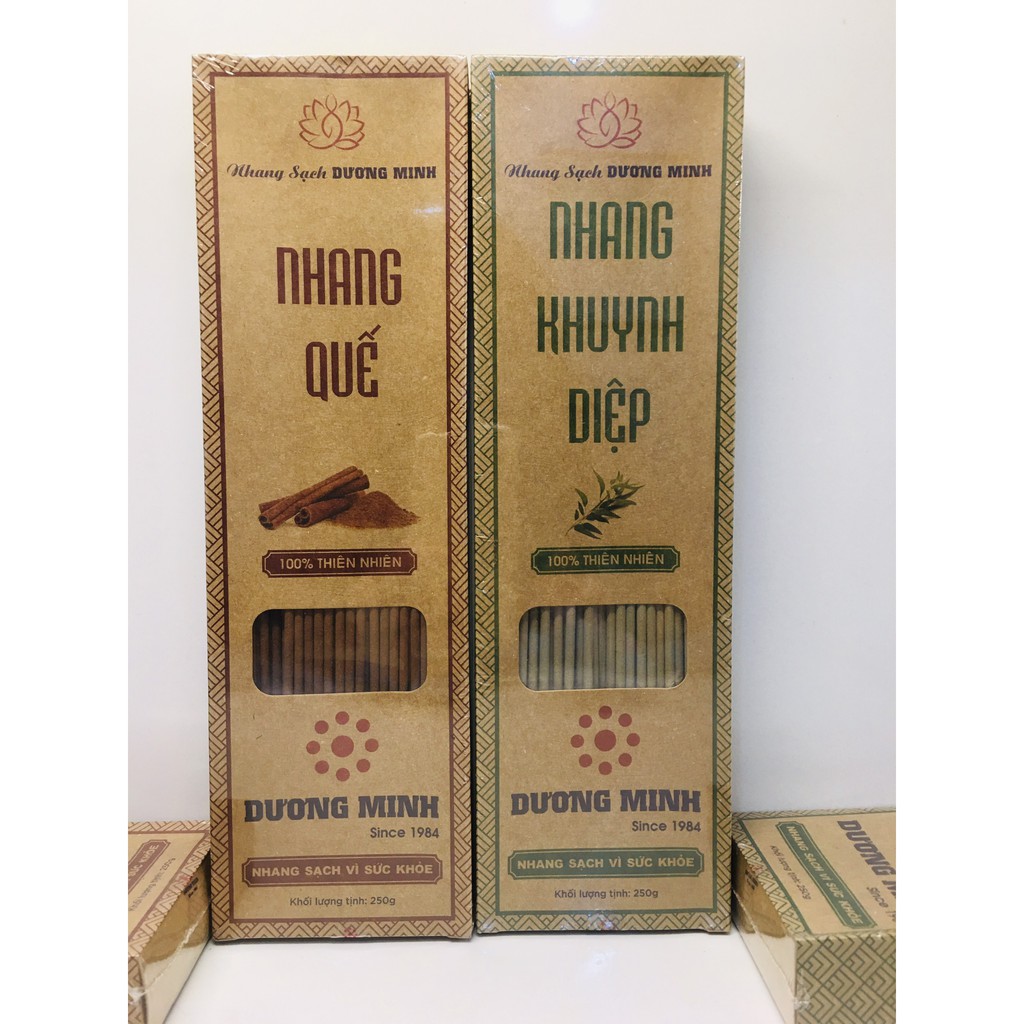 Set 2 hộp Nhang sạch Dương Minh hương quế và khuynh diệp hộp 250g