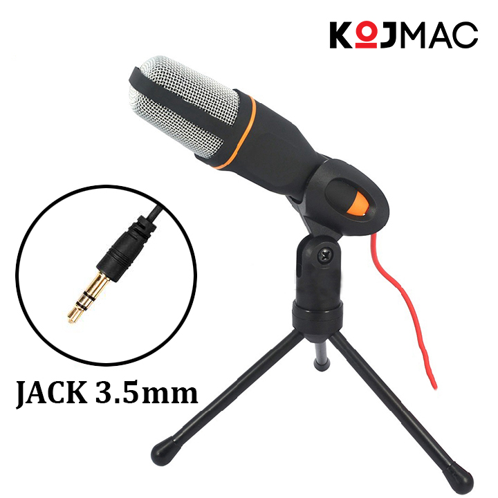 Micro Máy Tính Để Bàn KOJMAC PKA216 Pro Có Dây Jack 3.5 mm Kèm Giá Đỡ Míc - Hàng Nhập Khẩu Chính Hãng ( Microphone thu âm cắm tương thích cho Máy tính, PC, Laptop ... dùng họp trực tuyến, học Online, Livestream )