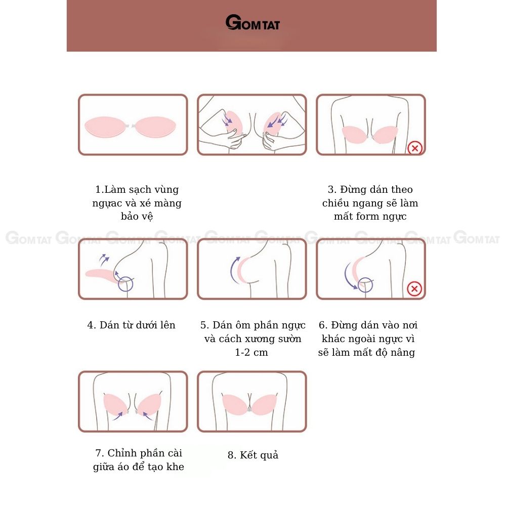 Dán ngực cài trước mẫu quả xoài, tạo khe đẩy ngực bám dính tốt - SA-0011