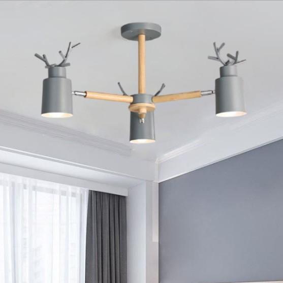 Đèn chùm NOTERSE sừng hươu 3 tay kiểu dáng độc đáo, hiện đại - kèm bóng LED chuyên dụng