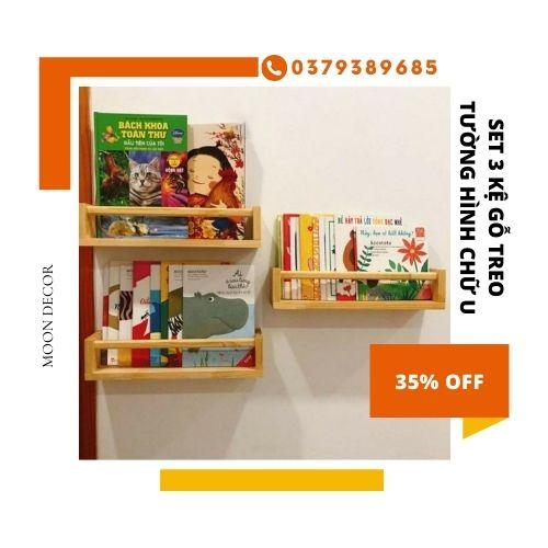 Kệ đựng đồ lưu niệm cây cảnh mini gia vị , giá sách treo tường trang trí gỗ thông tự nhiên kích thước 50x12x10