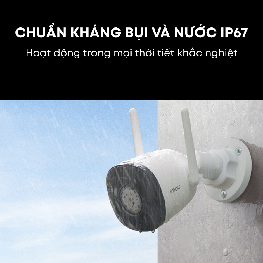 Camera Wifi Imou Bullet 2C I Phát hiện con người I Chống nước IP67 I Ghi hình có âm thanh I Hàng chính hãng