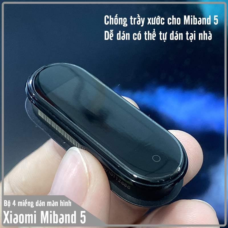 Bộ 04 miếng dán màn hình Xiaomi cho Miband 5 trong suốt