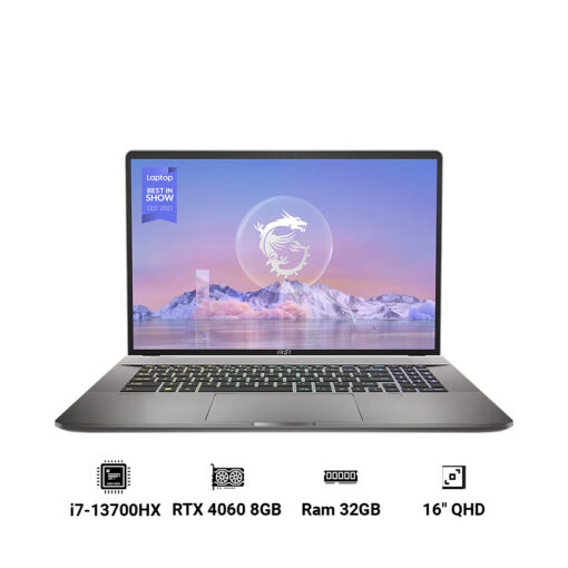 Laptop MSI Creator Z16 HX Studio B13VFTO 063VN (Intel Core i7-13700HX | 32GB | 2TB | RTX 4060 | 16 inch QHD+ 120Hz | Win 11 | Xám) - Hàng Chính Hãng