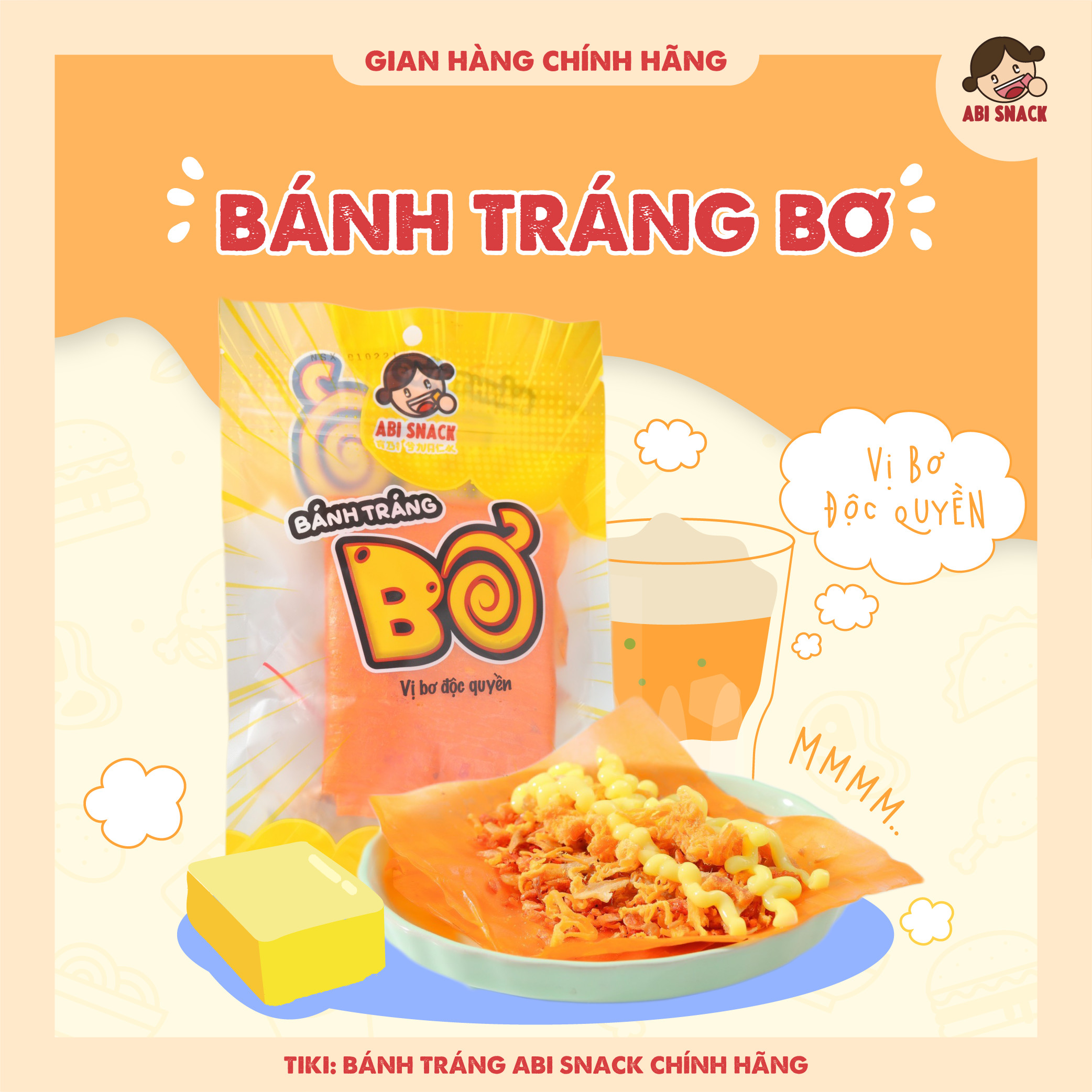 Bánh Tráng Bơ Hot Hit Siêu Phẩm Ăn Vặt ABI SNACK