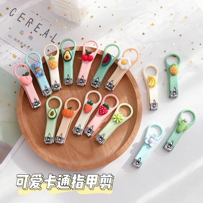 Bộ bấm móng tay mini hoạ tiết TRÁI CÂY dễ thương - Đồ cắt móng tay móng chân hoạt hình cute tiện lợi mang đi học đi làm