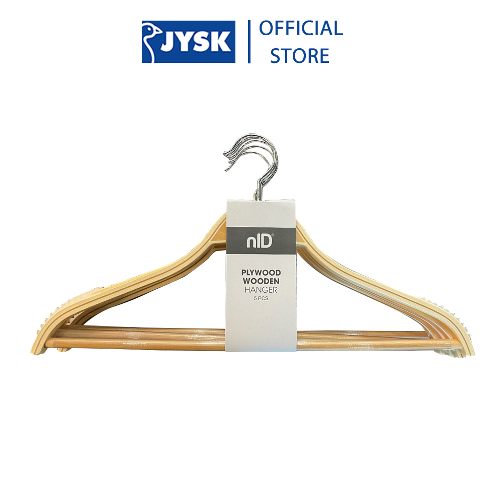 Bộ 5 móc áo | JYSK nID | plywood | cầu vai chống trượt | R41.5xD1.2xC23cm