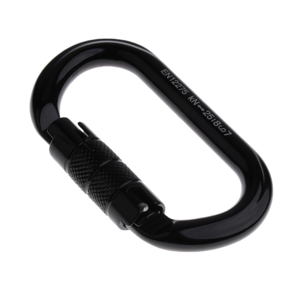 2Set Duty Carabiner Outdoor Rock Climbing Safety Screw Hook Buckle for 25KN