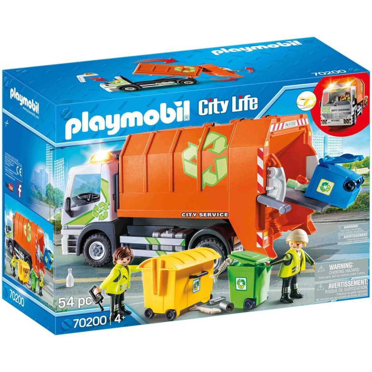 Đồ chơi mô hình Playmobil Xe tải rác - Recycling Truck