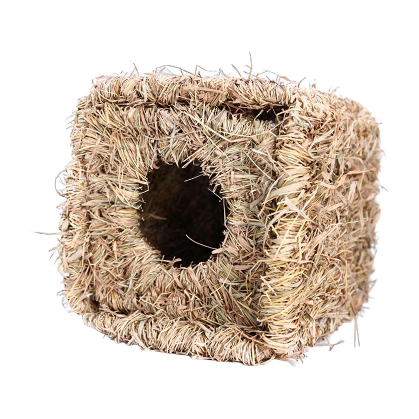 Hand Woven Small Animals Cage Nest Chewing Foldable Nesting Hideaway Sleeping Mat Nest Bed for Chinchilla Small Animals Squirrel Bunny Sleep