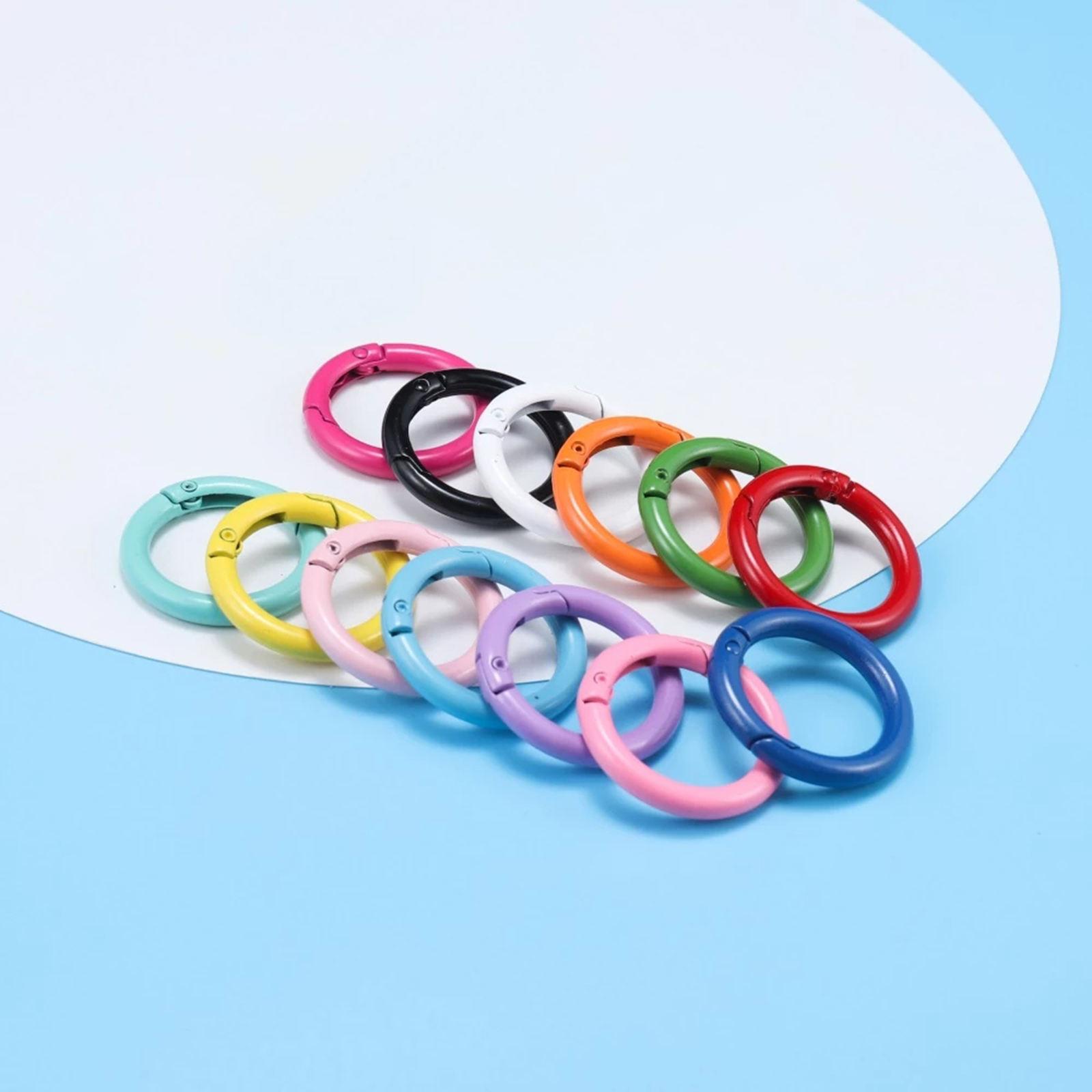 20x Round Spring Snap Clip Hook Alloy Carabiner Keychain Buckle Key Hiking