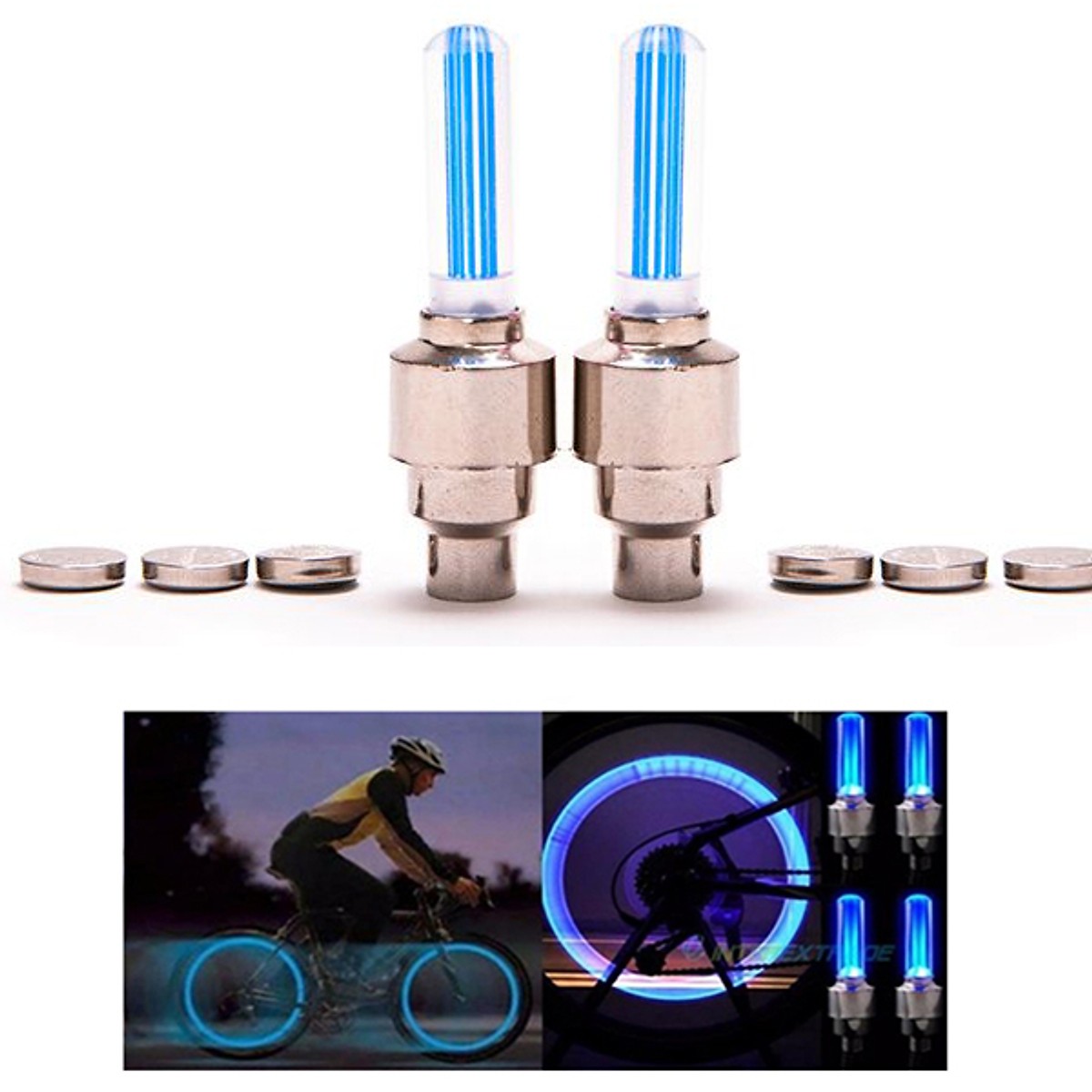 Bộ 2 đèn LED van bánh xe đạp, xe máy, ô tô