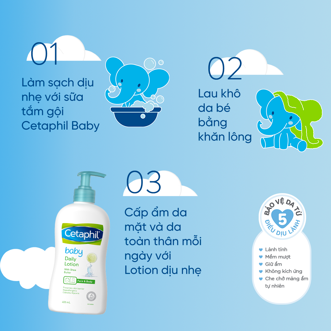 Sữa dưỡng thể dịu lành cho bé Cetaphil Baby Daily Lotion 400ml