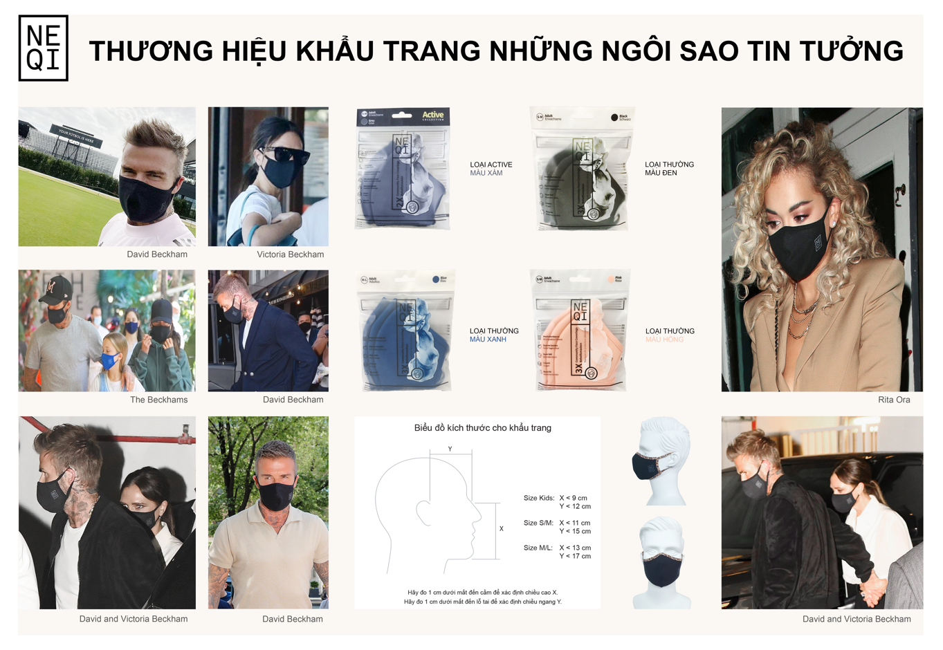 Set 2 khẩu trang vải nam - nữ kháng khuẩn cao cấp NEQI FACEMASK Đức, màu xám thời trang, lọc 98% bụi mịn