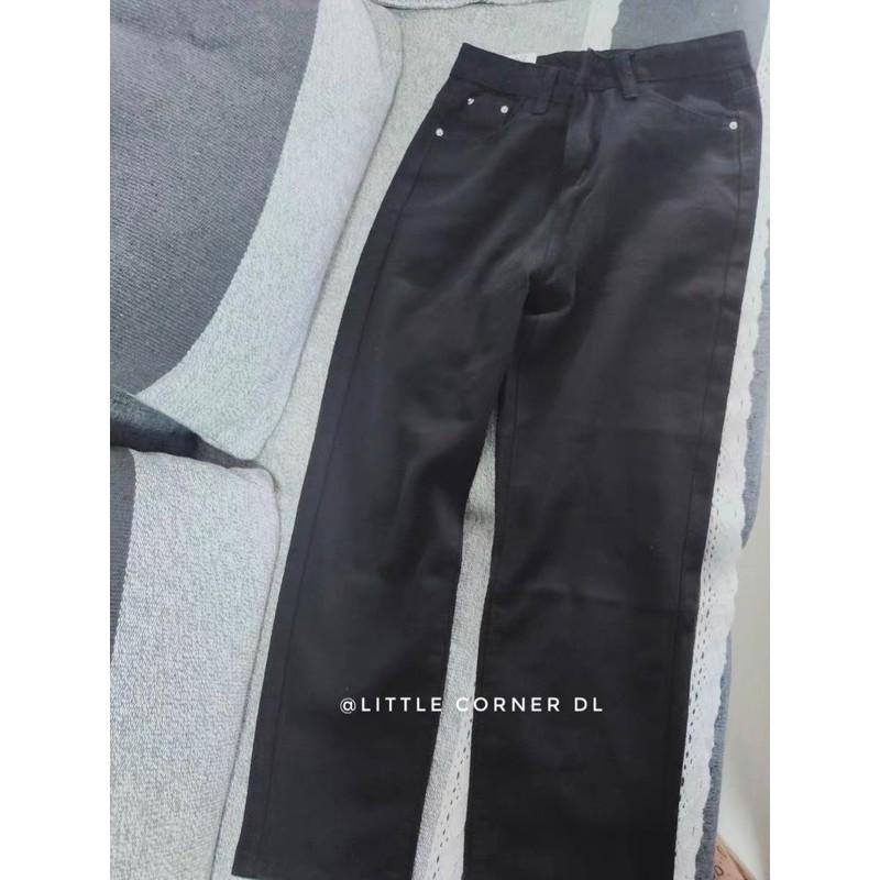 Quần slim baggy suông kem vani lưng cao basic hàng loại 1