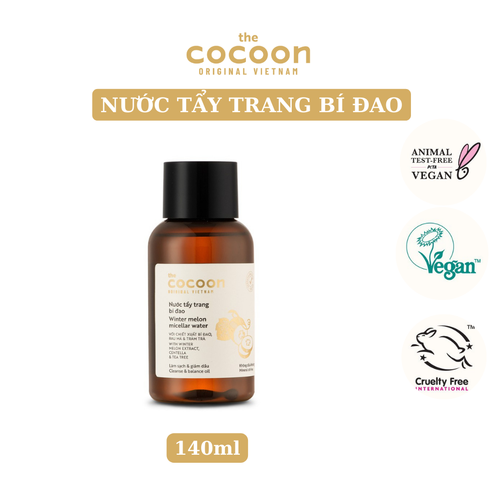 Nước tẩy trang bí đao Cocoon tẩy sạch makeup và giảm dầu 140ml