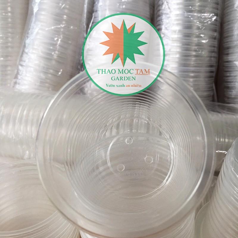 Lốc 50 ly nhựa đục lỗ đáy dùng trồng cây con, gieo hạt - Ly nhựa Plastic ươm cây