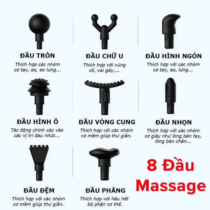 Máy Massage Trị Liệu Cầm Tay 8 Đầu Compact KH 325 3 Chế Độ Cộng Hưởng, Súng Đấm Lưng Cổ Vai Gáy Chính Hãng dododios