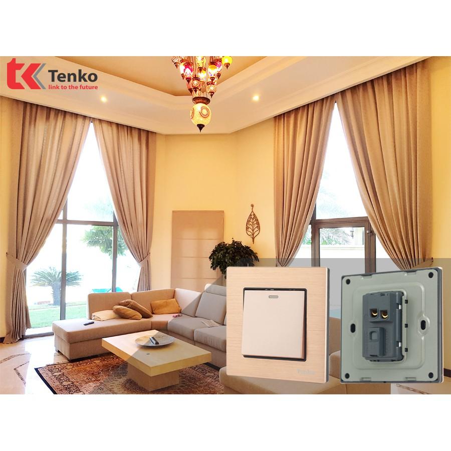 Công Tắc Điện Âm Tường Chống Cháy Mặt Kim Loại Xước TK-F71-01 - Màu Đồng