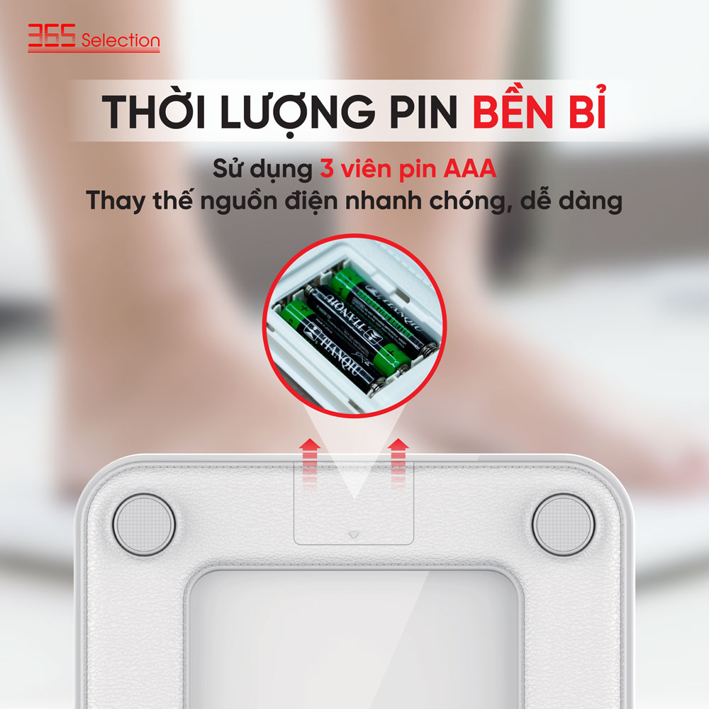 Cân điện tử thông minh 365 Selection WS1 / WS2 - Đo 18 chỉ số cơ thể, Màn hình led hiển thị - HÀNG CHÍNH HÃNG