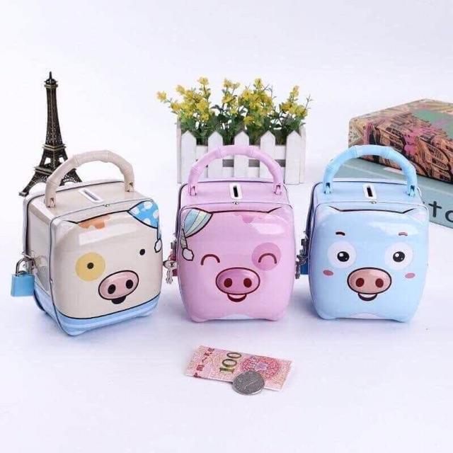 Ống heo sắt tiết kiệm mini có khoá.