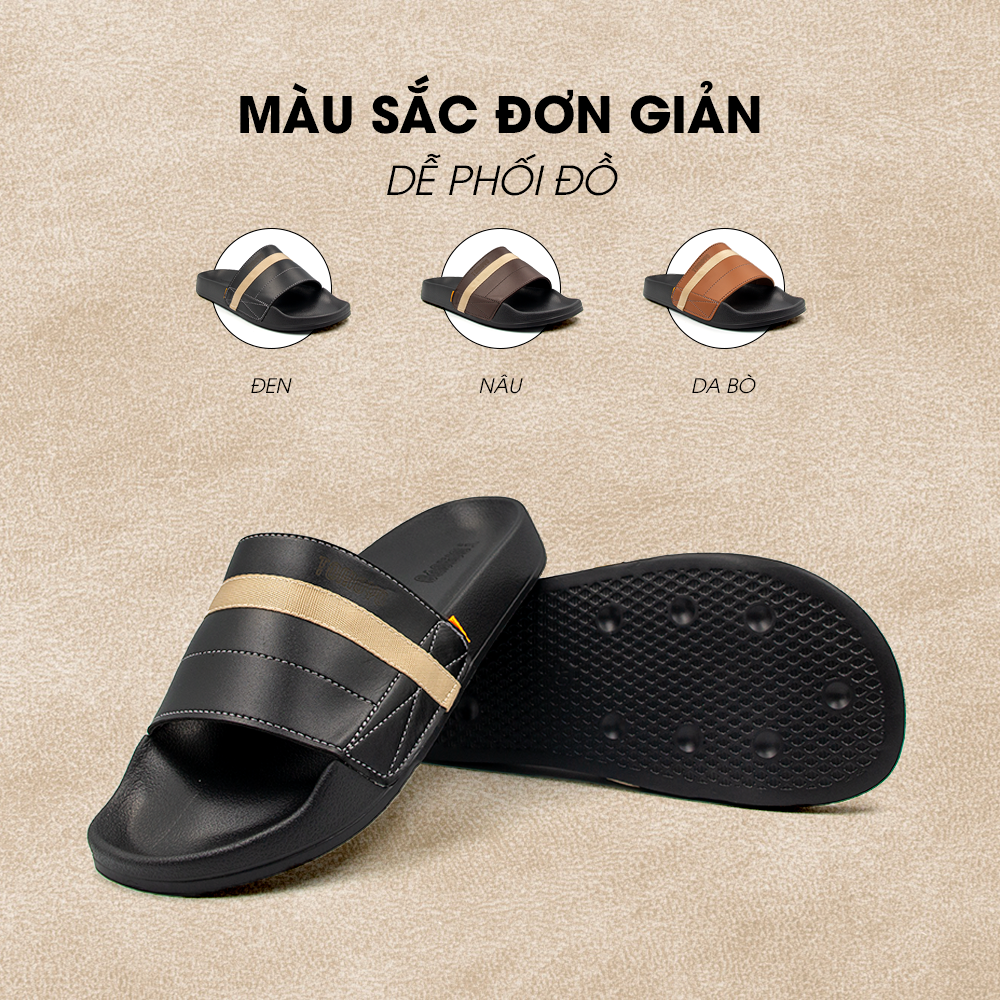 Tomoyo Dép Quai Ngang Da Microfiber Siêu Nhẹ TMD313