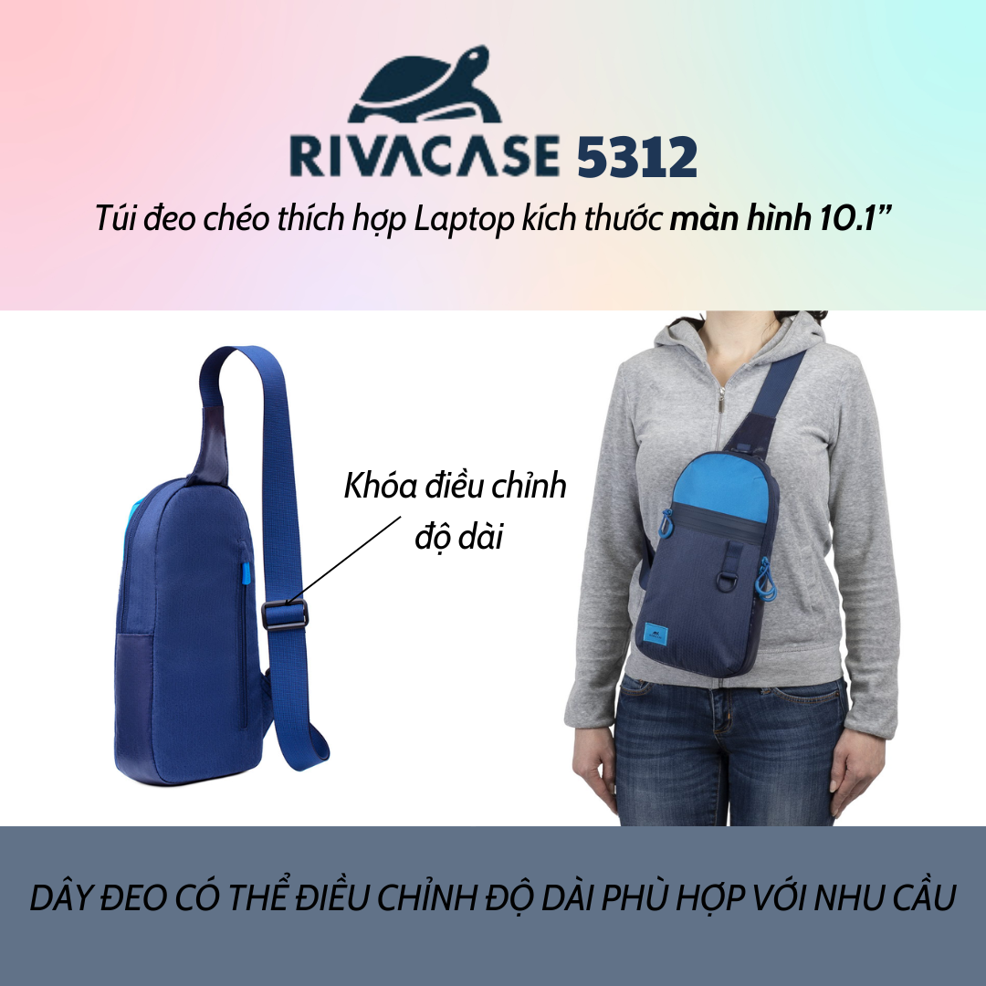 Túi Đeo Chéo Thắt Lưng RIVACASE 5312 - Bảo Hành 24 Tháng - Hàng Chính Hãng